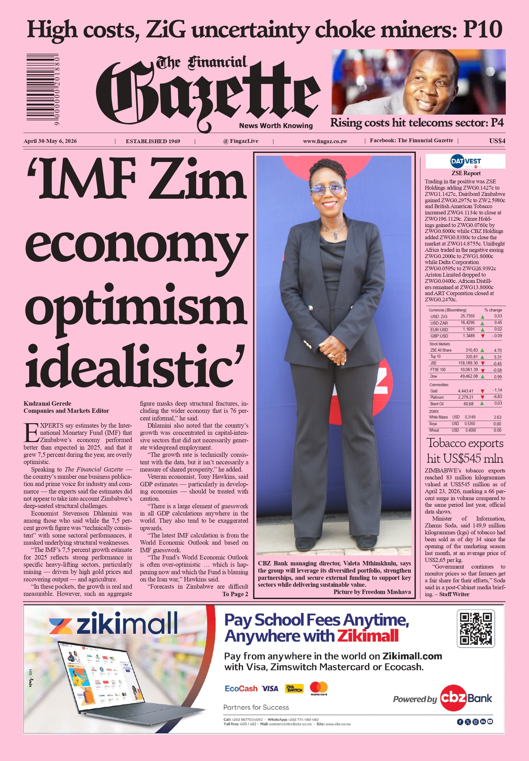 Thursday 30 April 2026